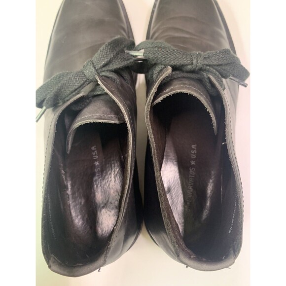 John Varvatos Men black leather slip-on oxford boot casual dress shoes 10M